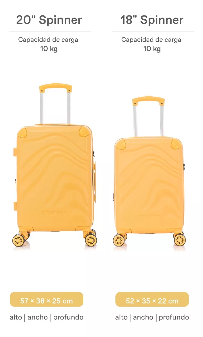 Set De 2 Maletas Charter Rígidas Candado Tsa 4 Ruedas Dobles