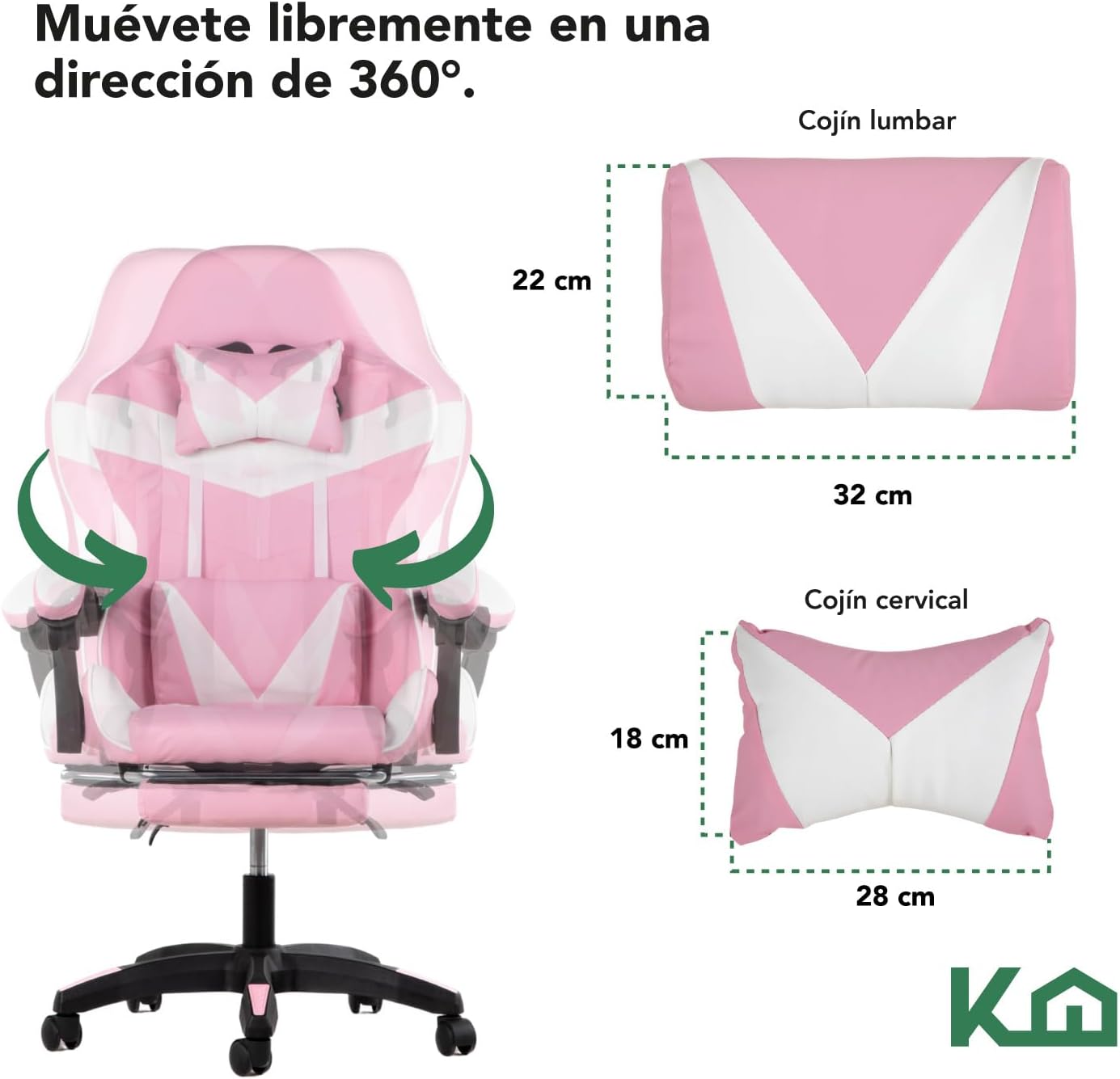 Kingshouse | Silla ergonómica reclinable para juegos