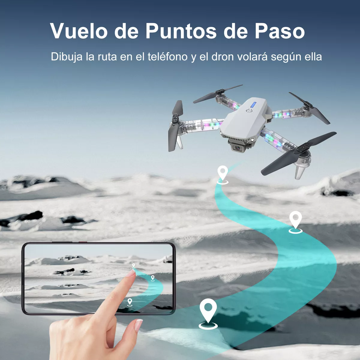 Mini Drone Con Camara Ourlife Ak Air2 Con Luces Chidas Gris