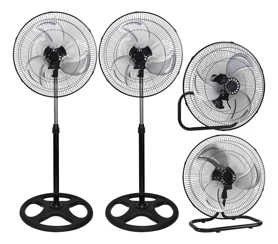 2pcs Ventilador Met&aacute;lico 3 En 1 De Pie,pared 19 Pulgadas