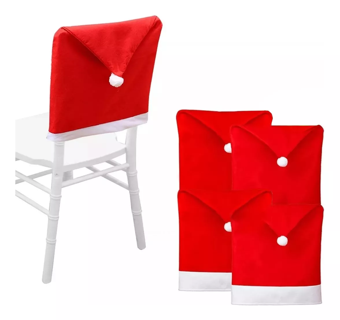 4 Fundas Navide&ntilde;as Para Sillas,decoraciones Navidad Comedor