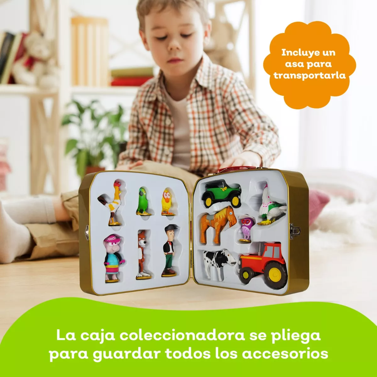La Granja De Zenon 12 Figuras De Juguete + Lonchera Metálica