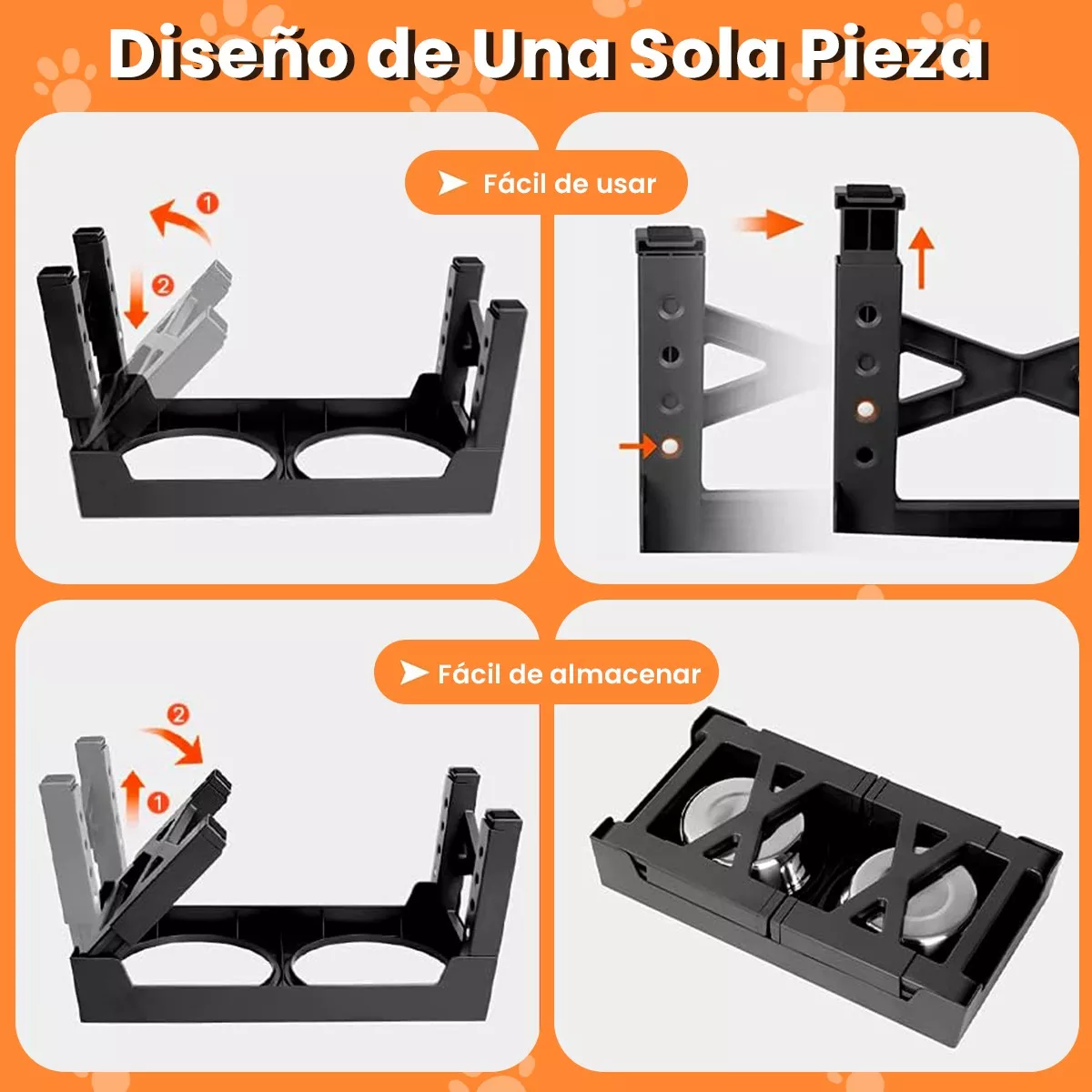 Comedero Elevado Perro Con Tazones Acero Inoxidable 2 En 1