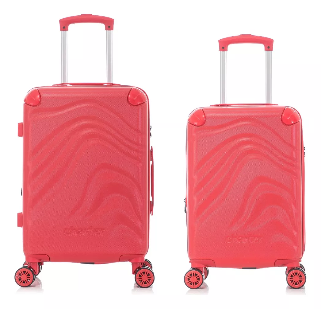 Set De 2 Maletas Charter Rígidas Candado Tsa 4 Ruedas Dobles