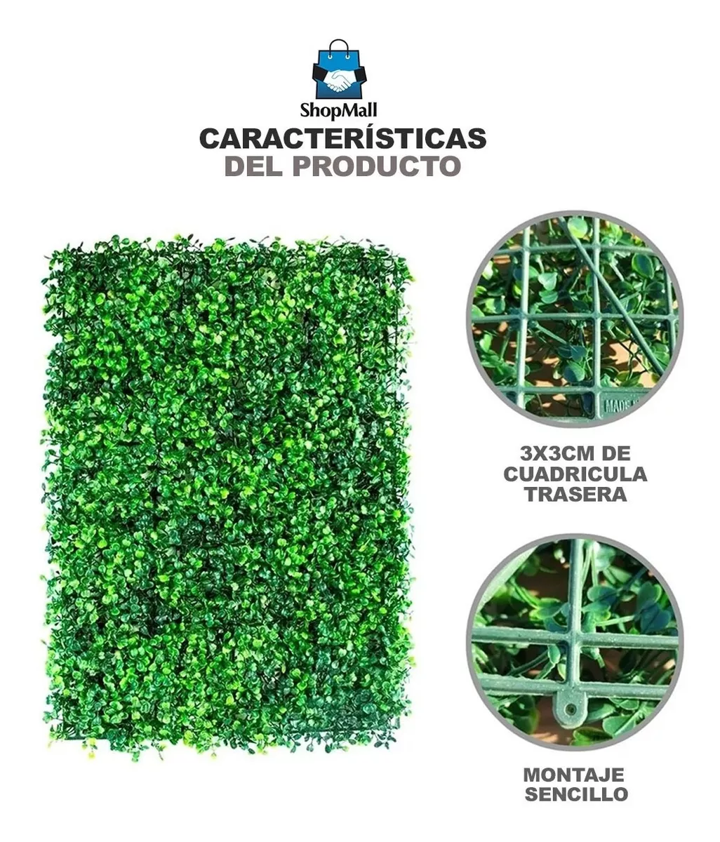 Muro Verde Follaje Artificial Sintético 100 Pzs