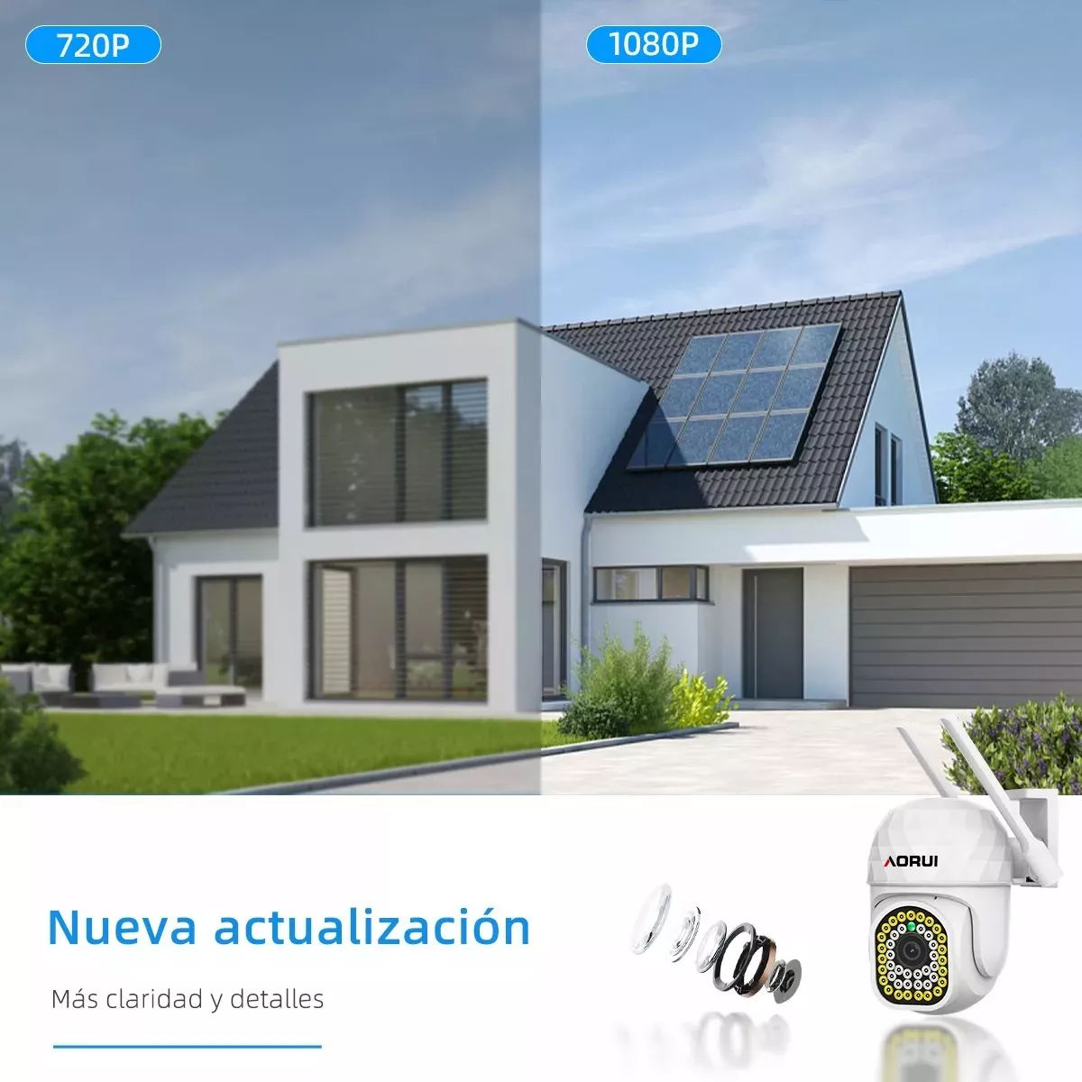 2pcs Cámara De Seguridad Hd Wifi De Visión Nocturna Alarma