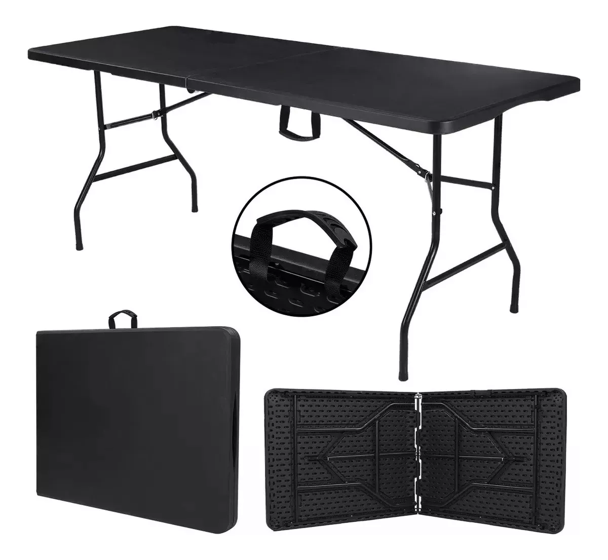 Mesa Plegable Port&aacute;til Pl&aacute;stico 1.80 Cm Portafolio, Premium