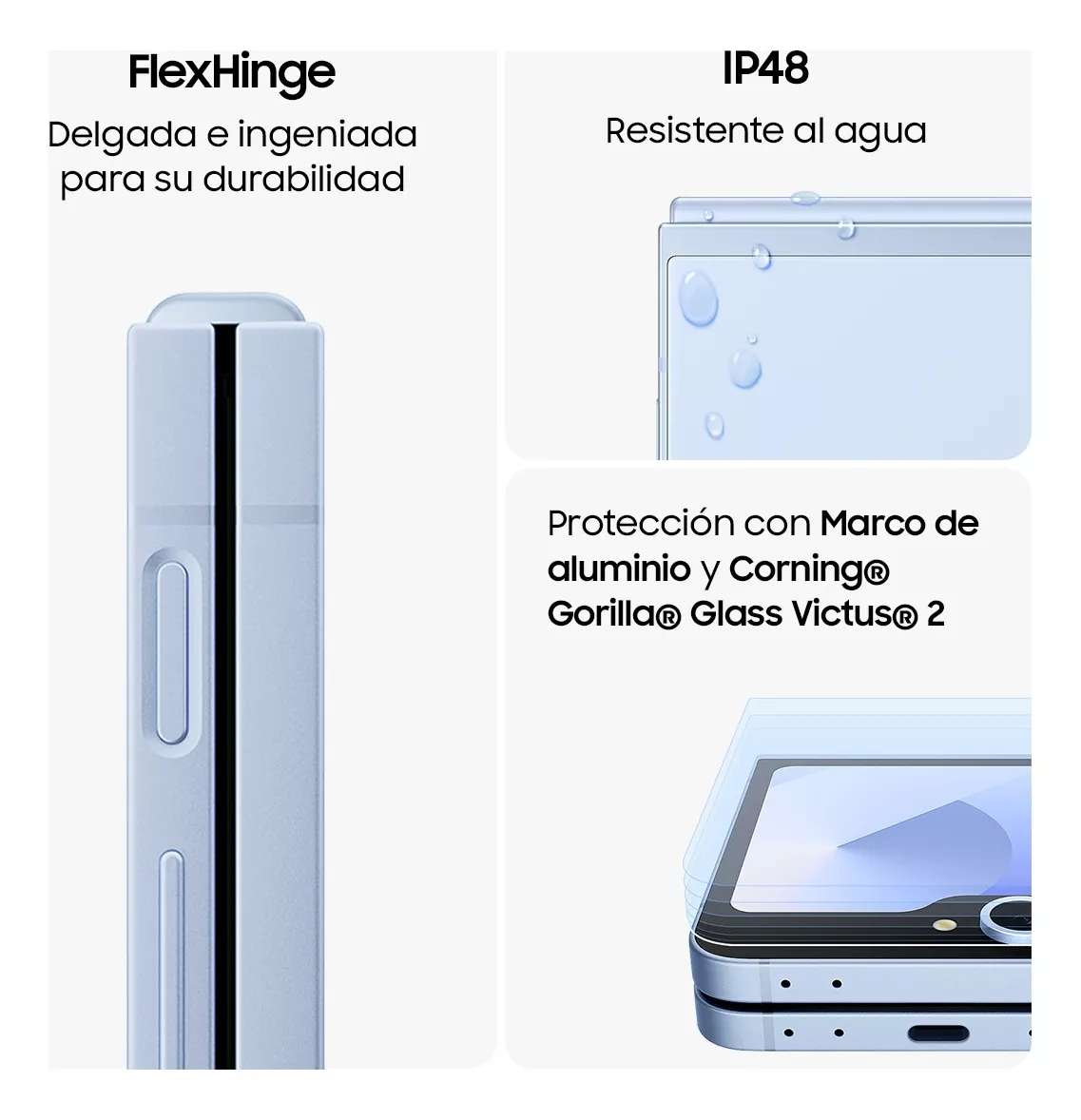 Celular Samsung Galaxy Z Flip 6 Azul Claro 8gb Ram 256gb, Ai, Nacional Con Garantía