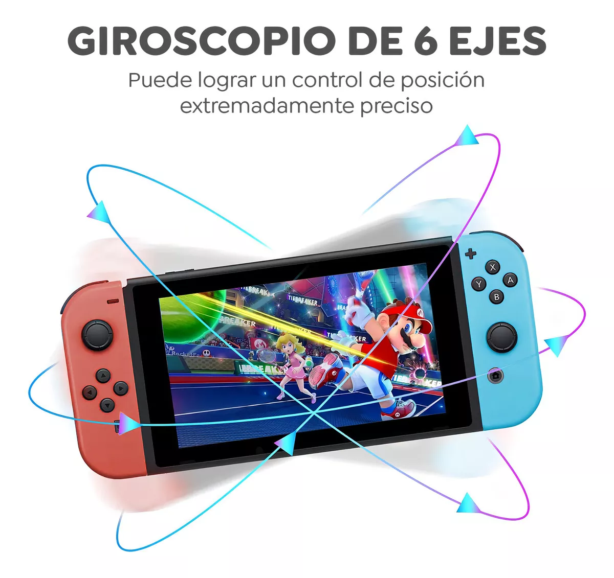 Control joystick inalámbrico Nintendo Switch Joy-Con (L)/(R) LED RGB rojo neón/azul neón