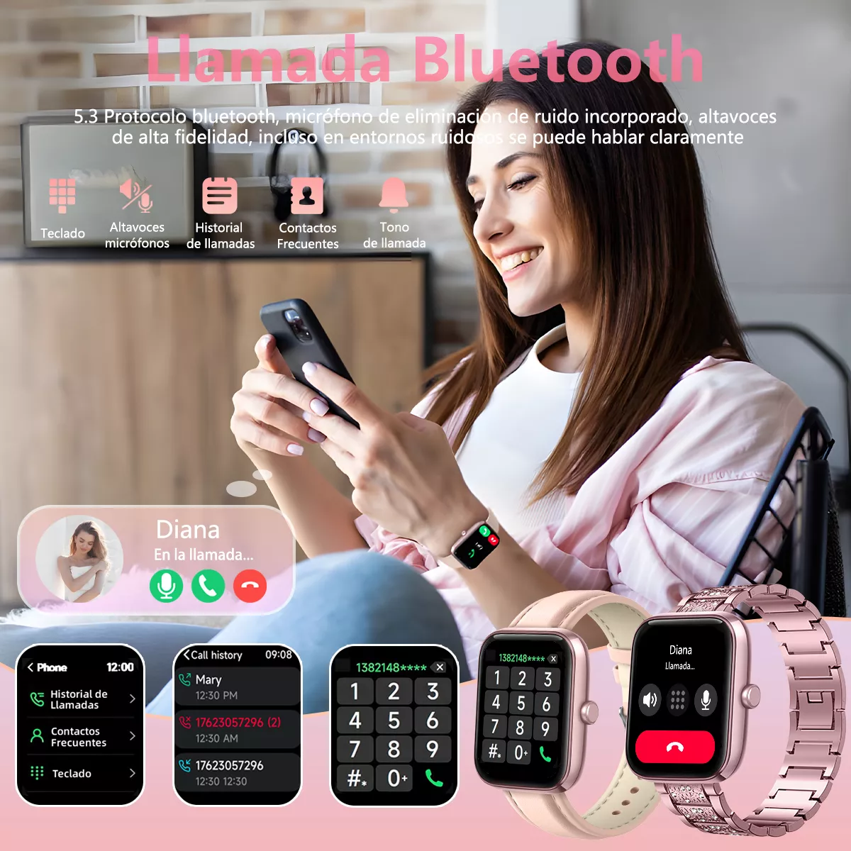 Reloj Smartwatch Mujer Reloj Inteligentes Smart reloj Alexa