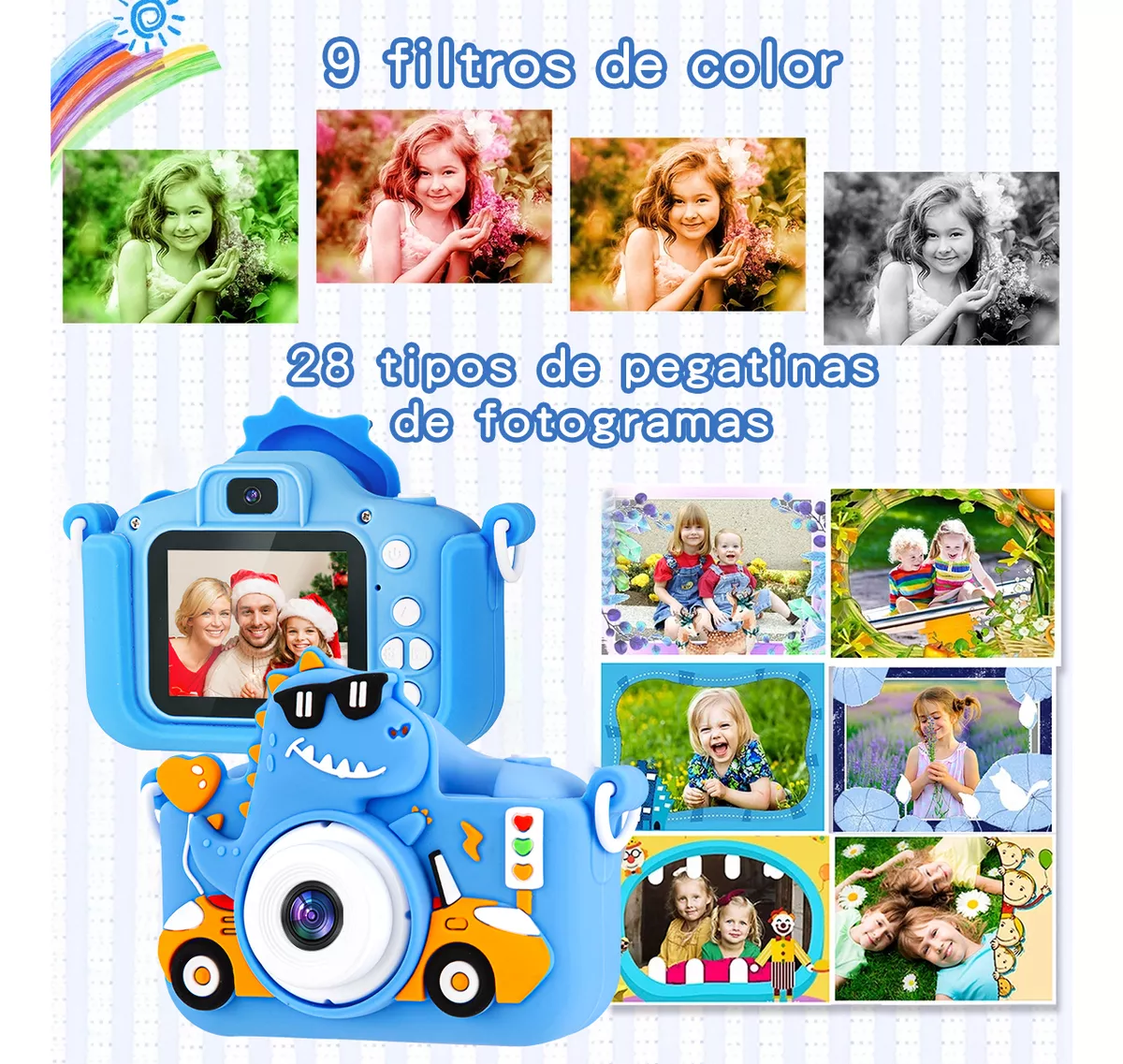 Cámara Digital Niños Doble Lente De Fotos Y 1080p Video+32gb