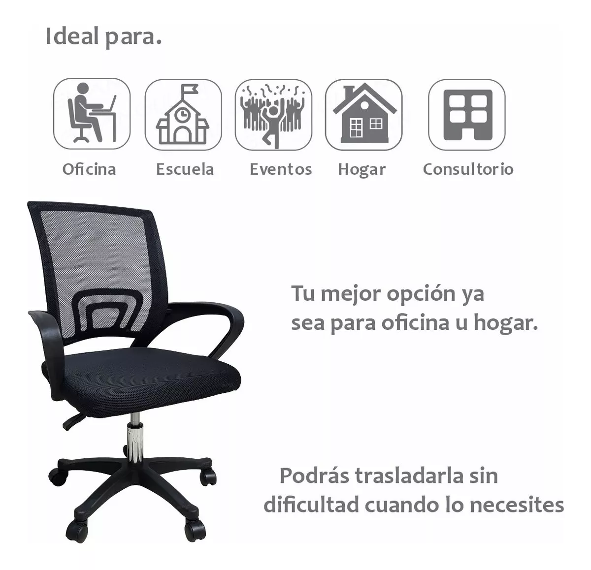 Silla Oficina Ejecutiva Girativo Suave Con Tapizado