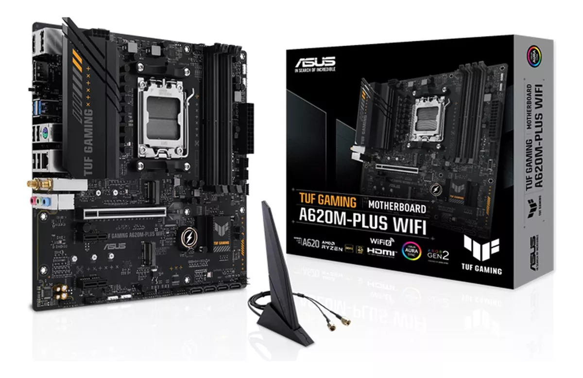 Tarjeta madre de computadora Asus TUF Gaming TUF GAMING A620M-PLUS WIFI para pc color negro