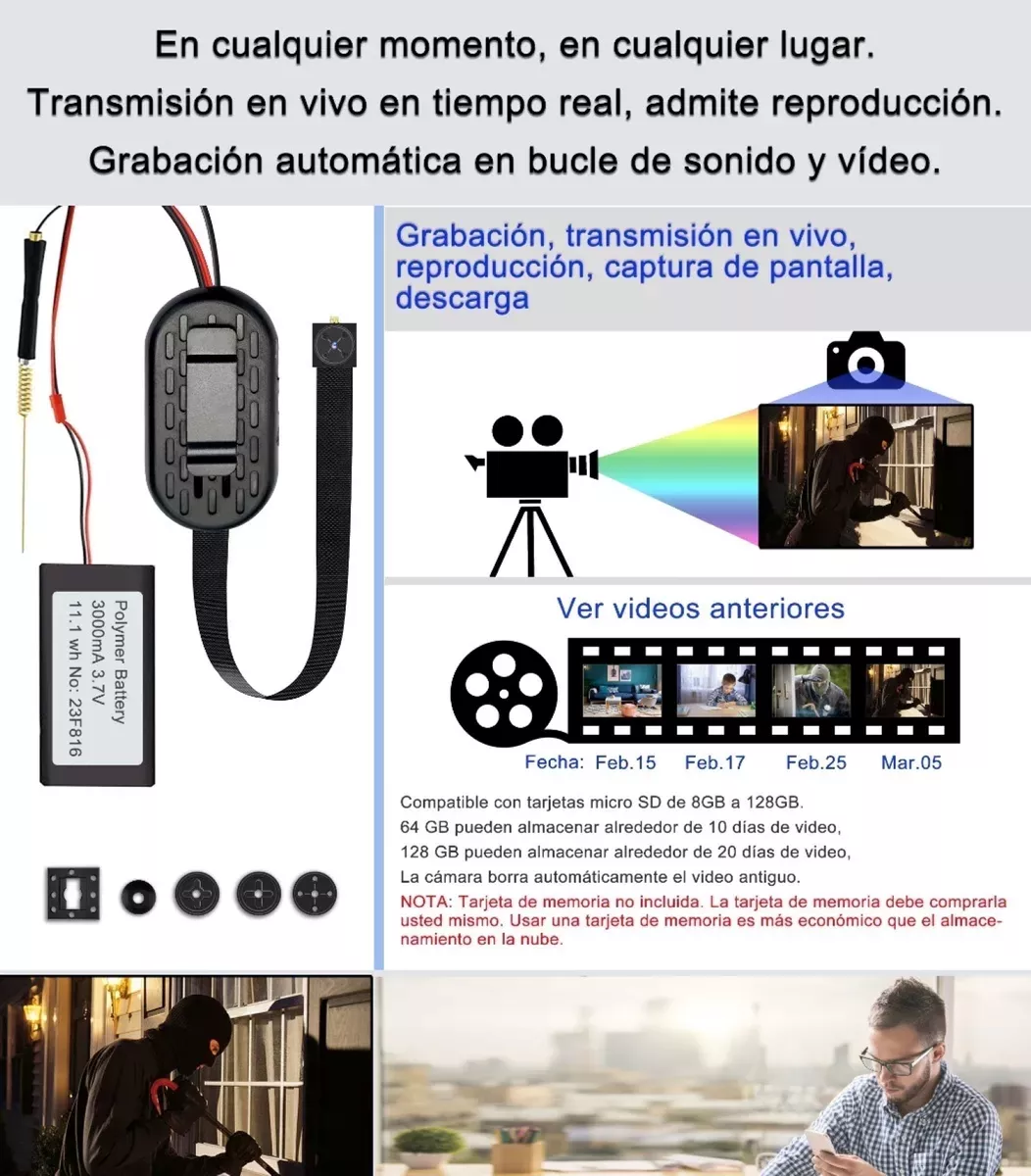 Mini Cámara Espía Oculta 5g Wifi Cámara Hd, Cámara B2cmxfull