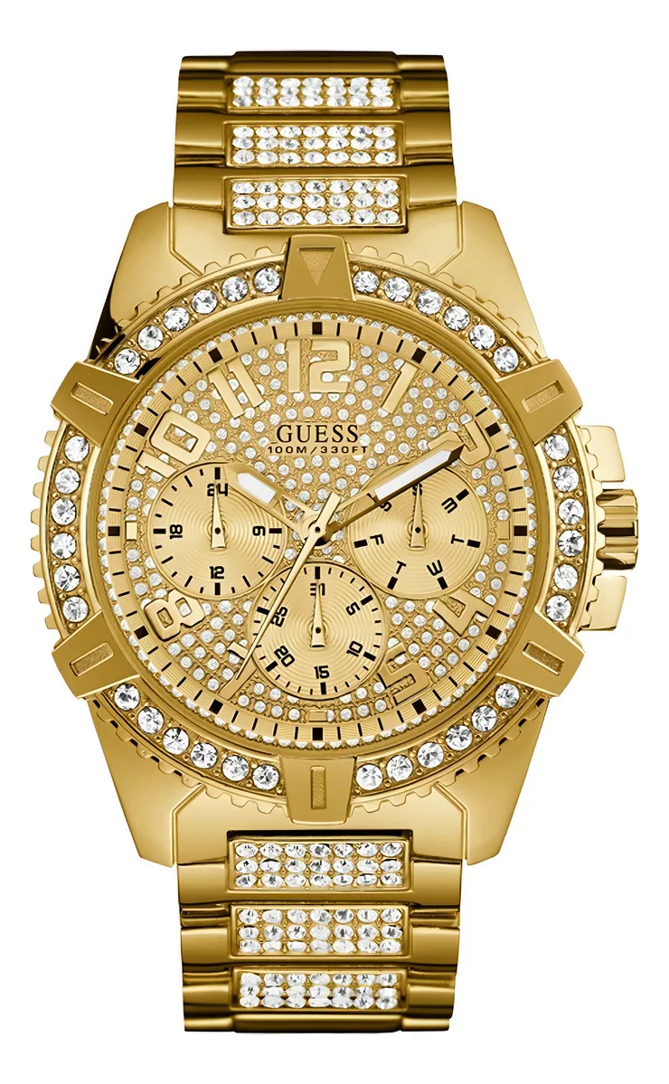 Reloj Guess Frontier Para Caballero color de la correa Dorado color del bisel Dorado color del fondo Dorado