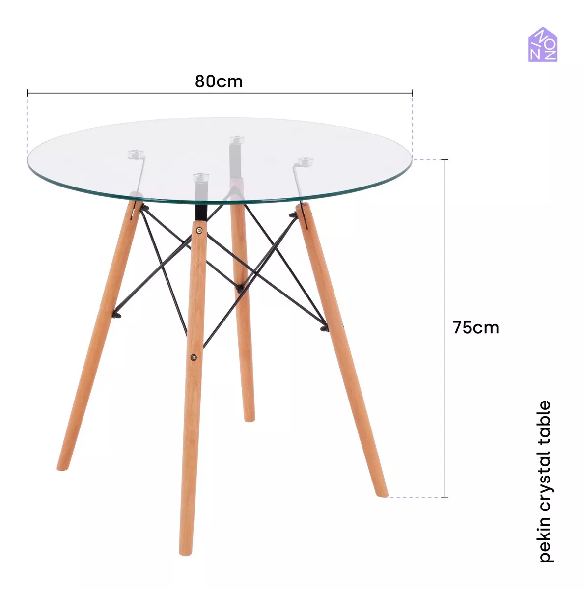 Mesa De Centro De Cristal Ninon Vidrio Templado Moderna
