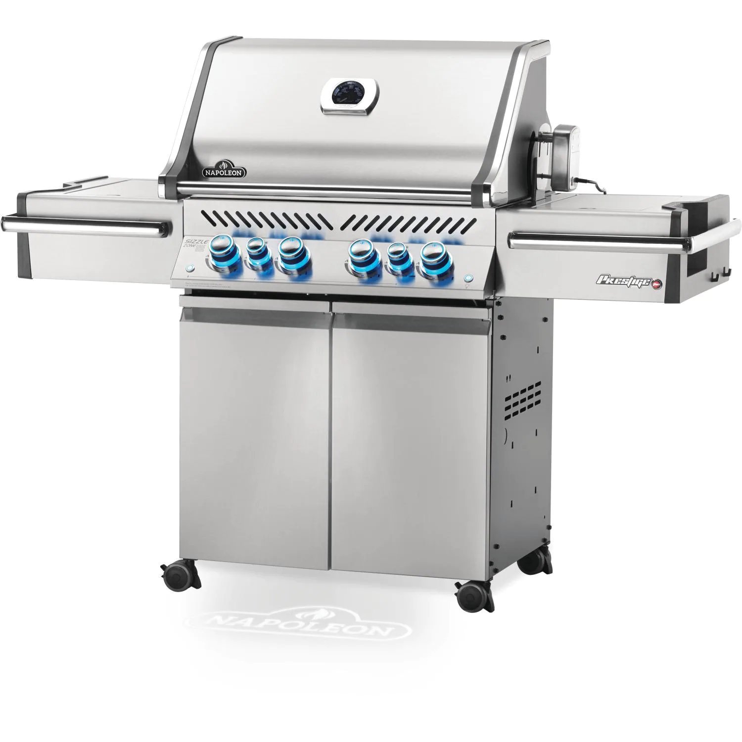 Parrilla de propano Napoleon Prestige PRO 500 con quemadores traseros y laterales infrarrojos y kit de asador-PRO500RSIBPSS-3