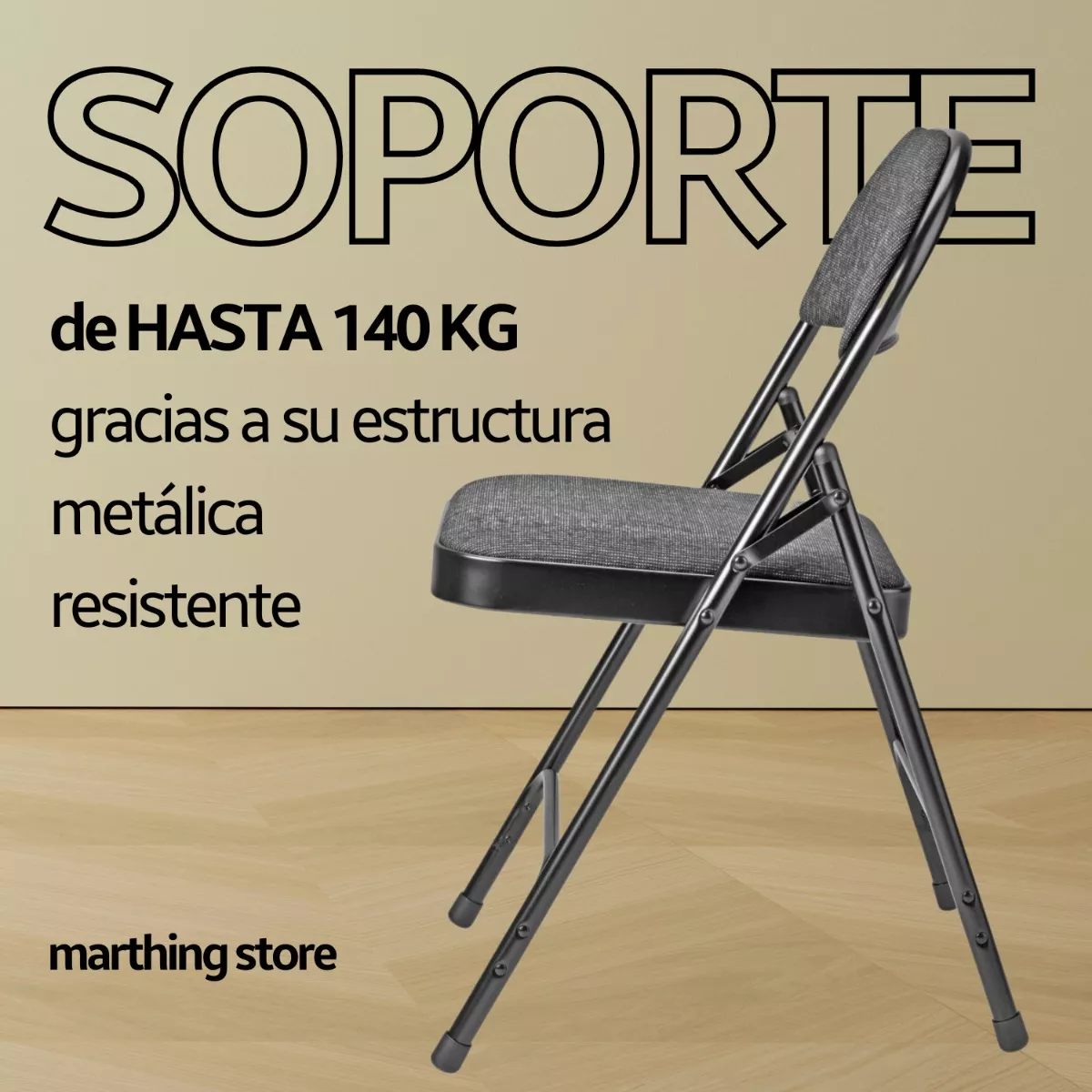 paquete 10 Silla Plegable Acojinada Metalica Uso Rudo Acolchnad
