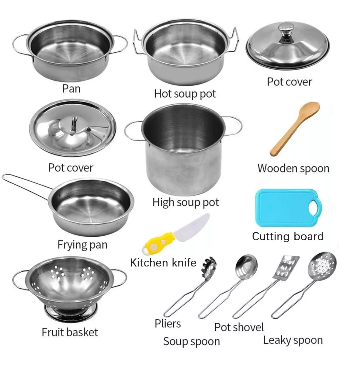 Juguetes De Utensilios De Cocina Niños Ollas Y Sartenes