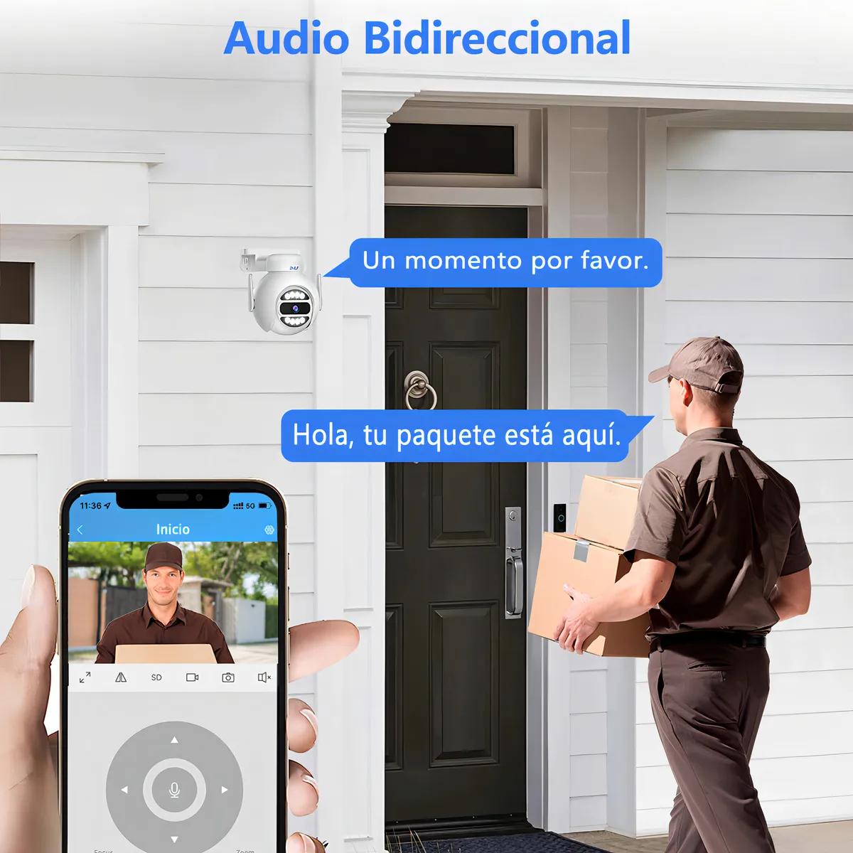 kit Camaras Vigilancia Con Pantalla T&aacute;ctil 2NLF Wifi D316 color Blanco