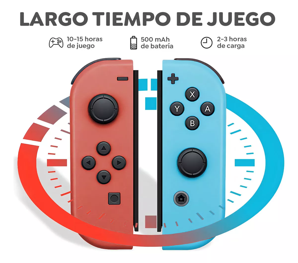 Control joystick inalámbrico Nintendo Switch Joy-Con (L)/(R) LED RGB rojo neón/azul neón