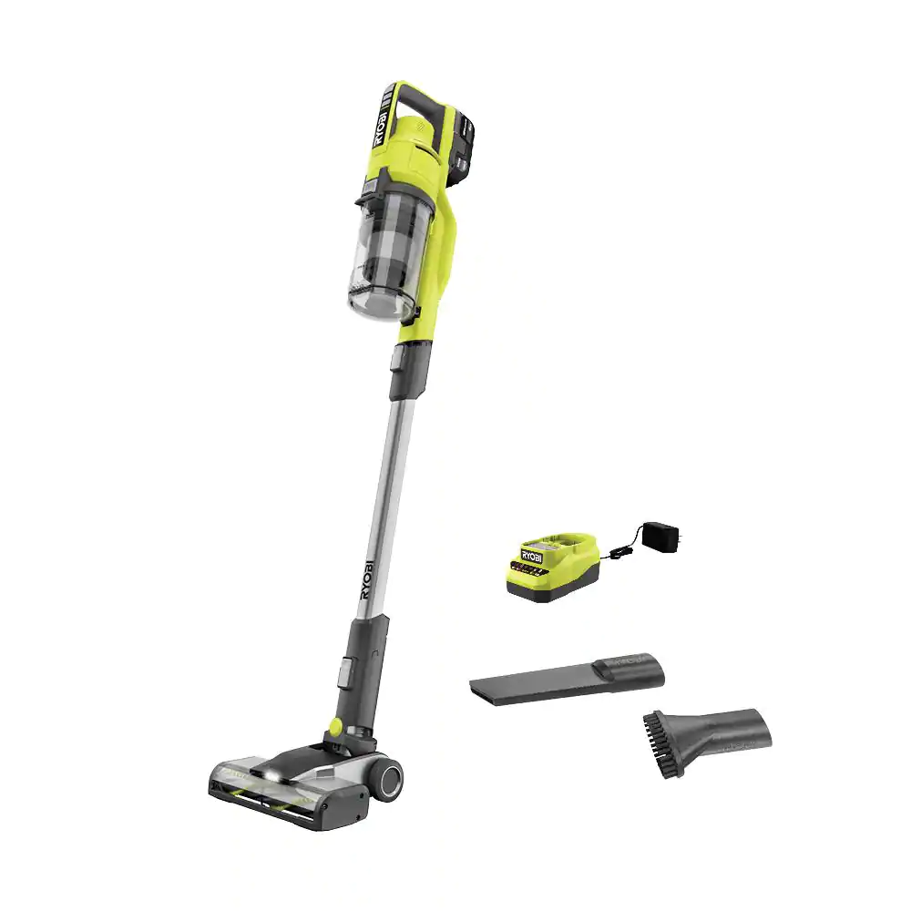Kit de aspiradora escoba inal&aacute;mbrica RYOBI ONE+ de 18 V con bater&iacute;a de 4,0 Ah y cargador PCL720K