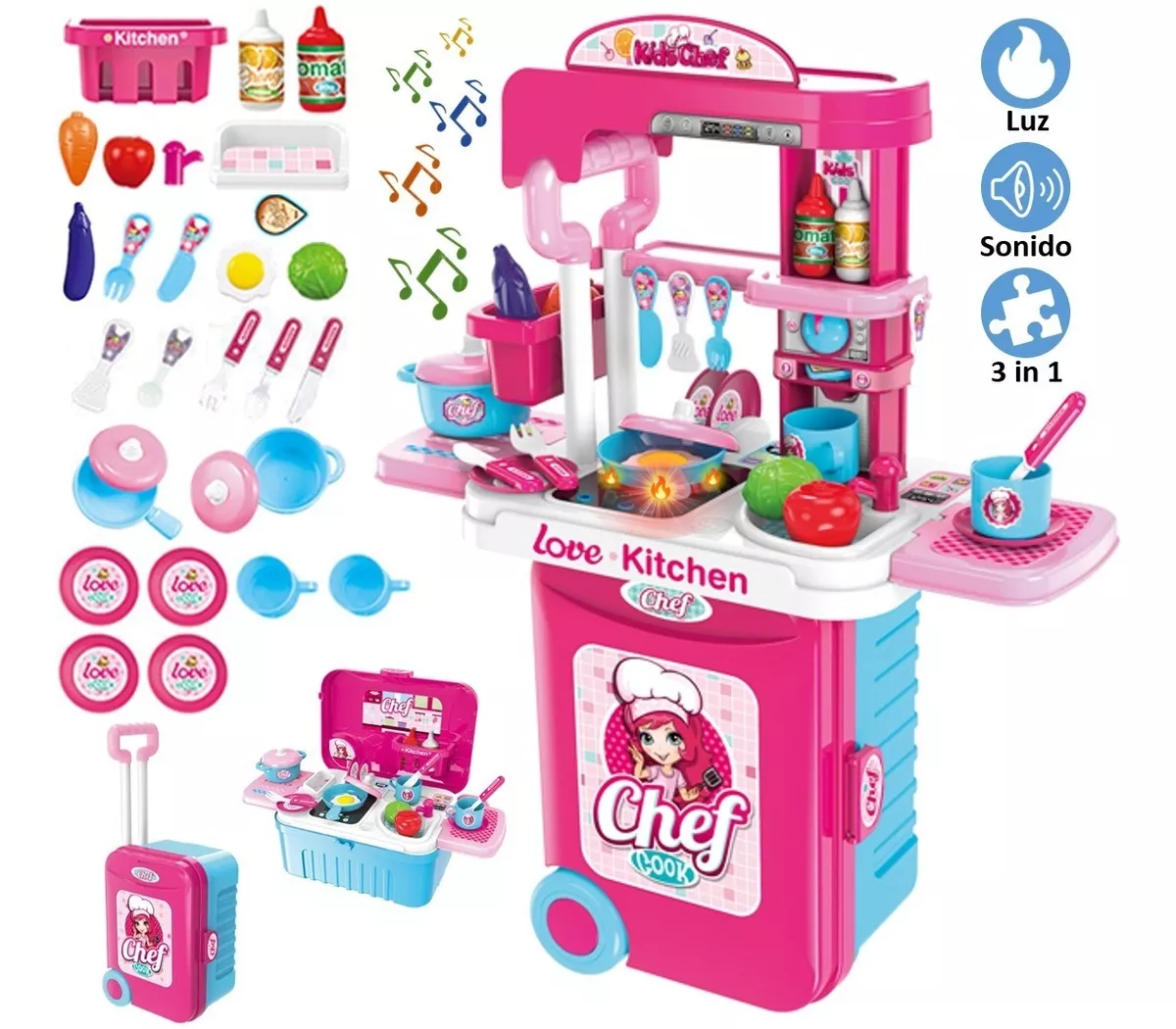 Cocina Cocinita Juguete Luz Sonido Creatividad Infantil Moda