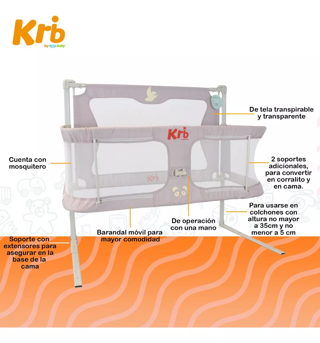 Kool Baby Cuna-barandal De Seguridad Plegable para bebé
