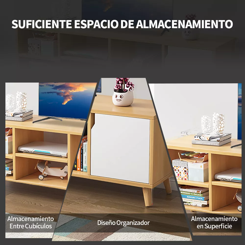 Mesa De Tv Gabinete Para Almacenamiento De Madera 120x30x38