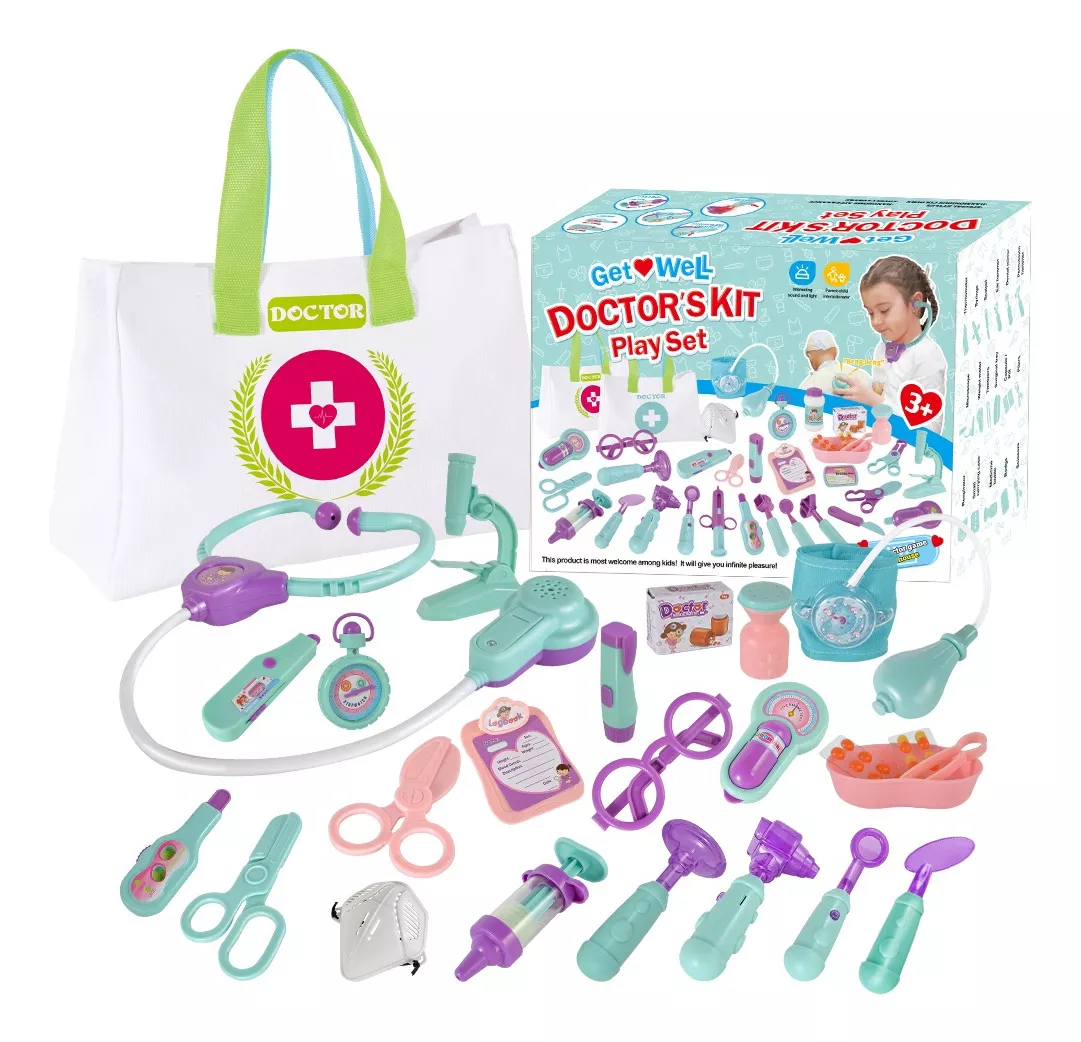 Set Juguetes Medico Doctor Ni&ntilde;os Infantil Con Luz Y Sonido