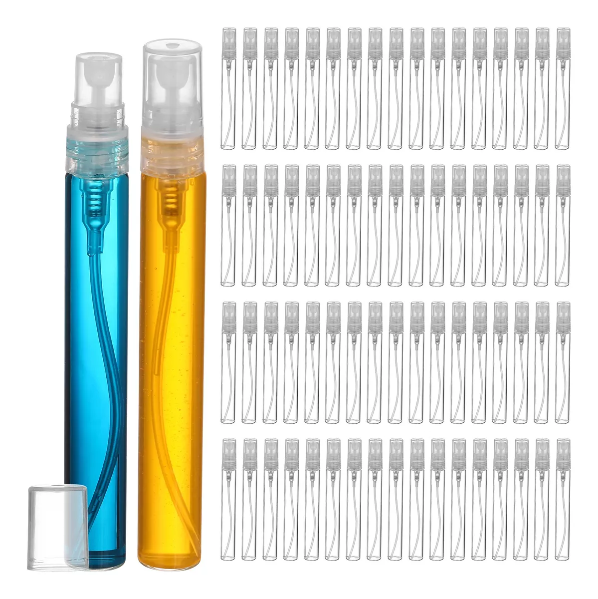 70 Pcs 10ml Mini Botellas Spray Perfume Vidrio Recargables