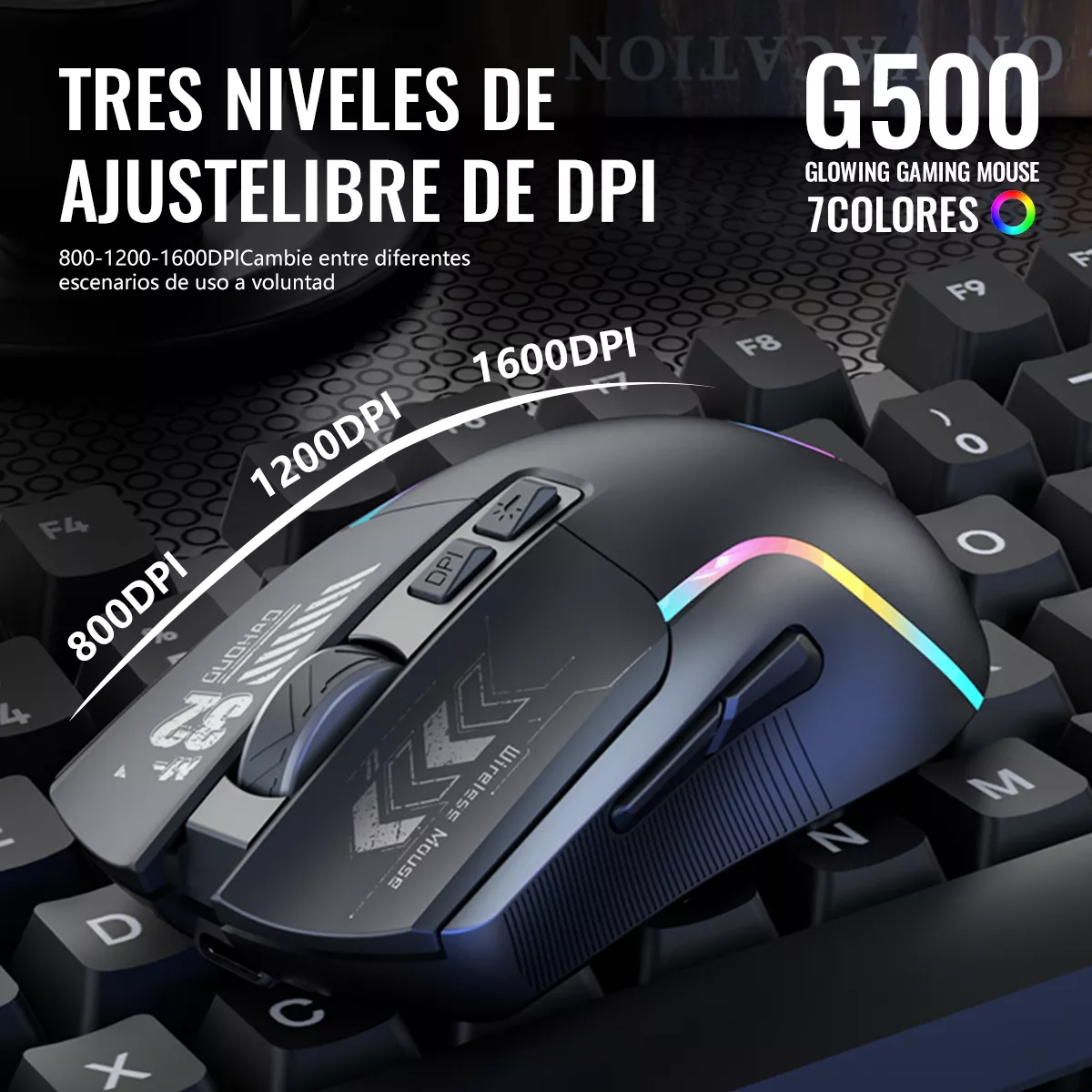 Mouse Inalámbrico Bluetooth Recargable Gamer Ergonomico 2.4g