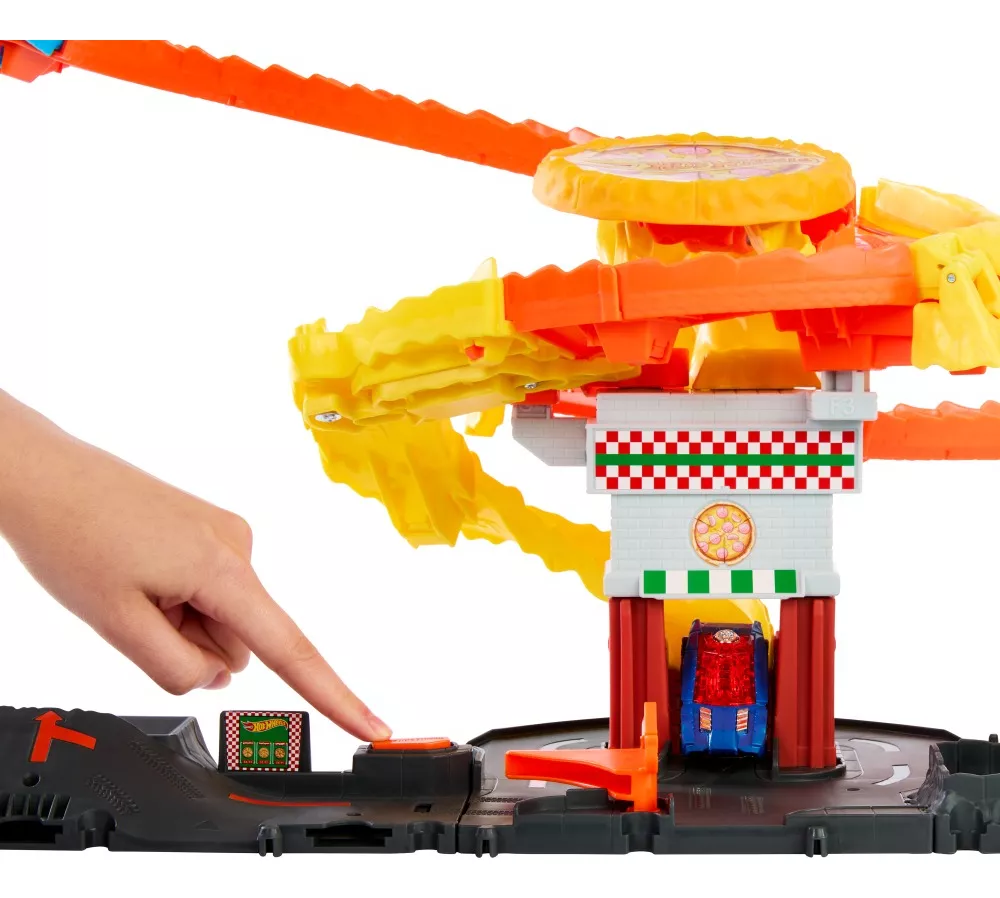 HOT WHEELS, Pista de Juguete, Ataque de Cobra vs Pizzería, Edad 3 Años en Adelante, Juguetes para Niños, Mattel