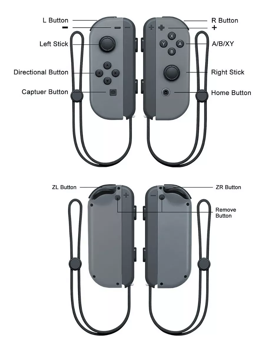 Control joystick inalámbrico Nintendo Switch Joy-Con (L)/(R) LED RGB gris