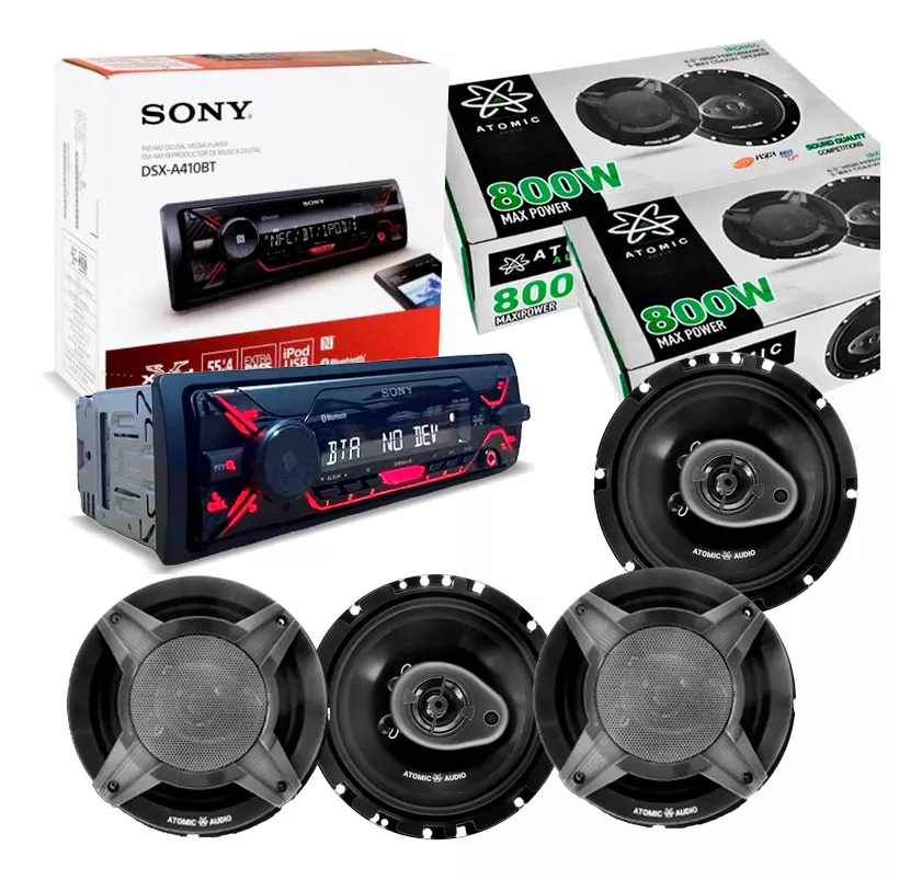 Estereo Sony Dsx-a410bt + Bocinas Iron 6.5 Atomic