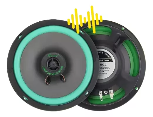 Bocina tipo coaxial AxiDun SX1-009 para carros, pickups & suv color verde claro de 4&Omega; 6.5" x 6.5" x 6.5 "