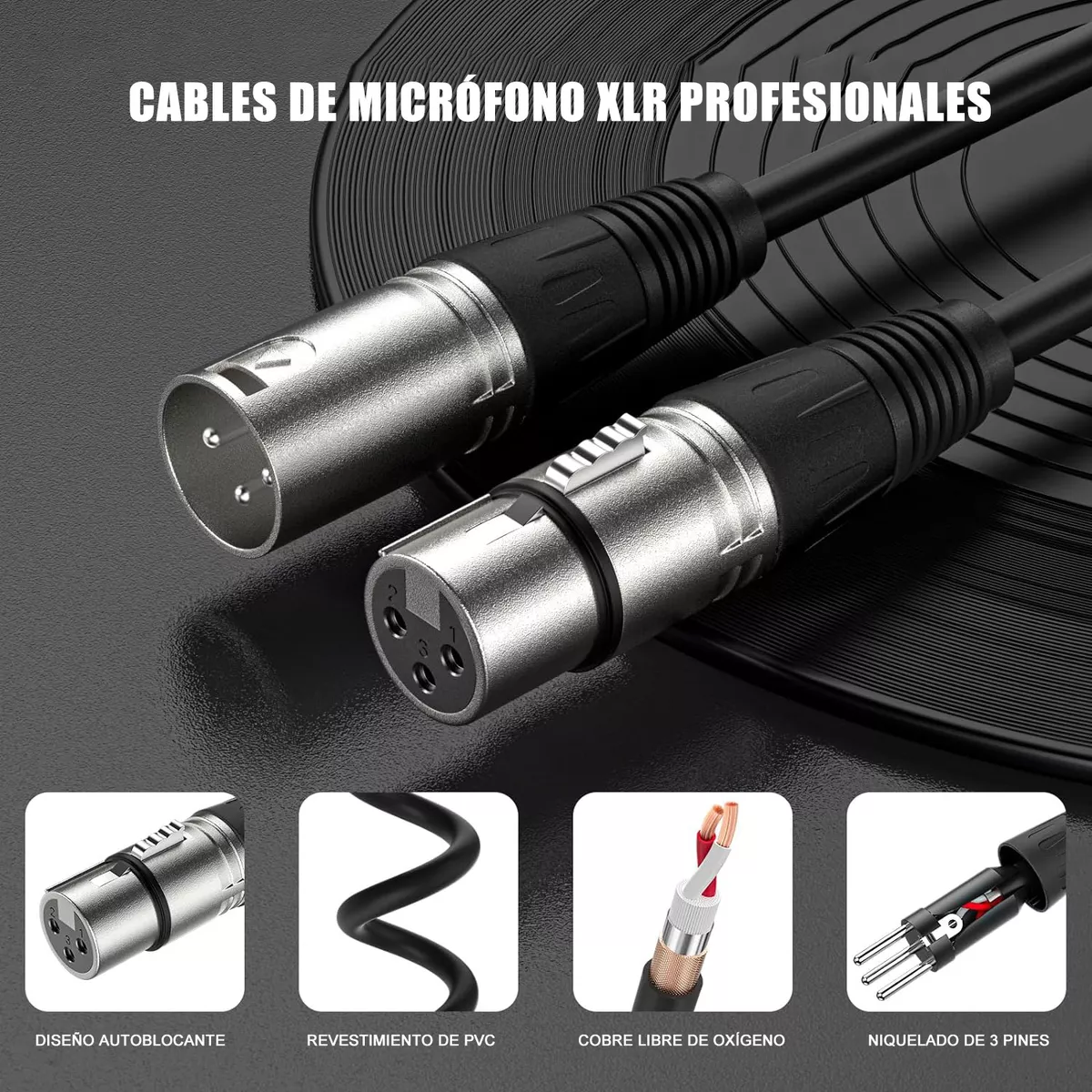 Cable Xlr-xlr De 15 Metros Balanceado Para Canon-canon Bomge