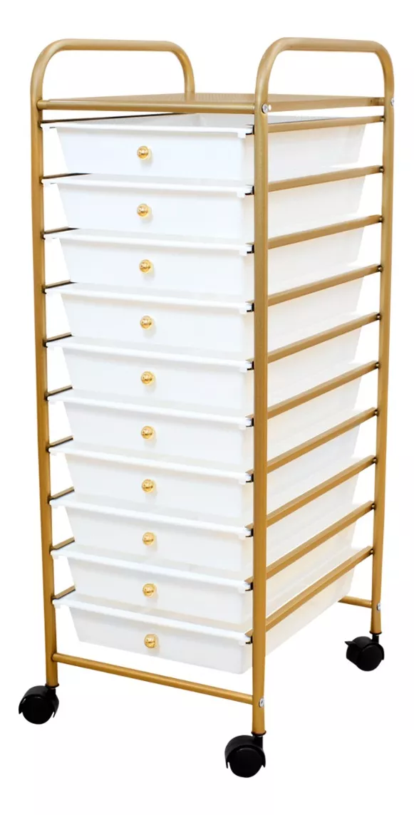 Carrito Organizador Est&eacute;tica, Cocina, Oficina 10 Niveles color Negro