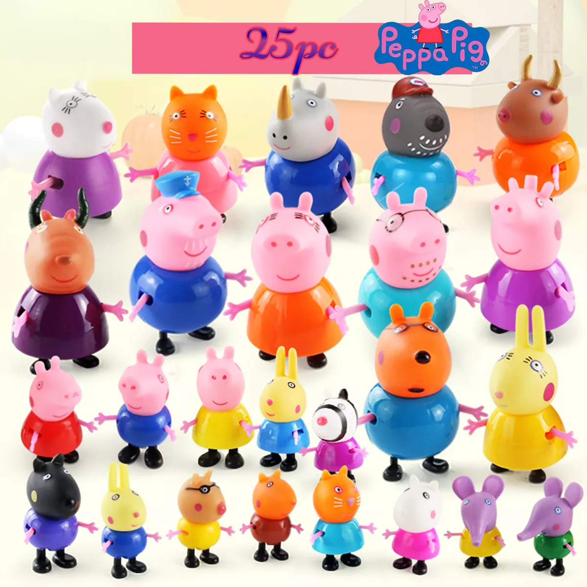 Cerdita Pepa Familia Y Amigos 25 Pcs/set Colección Pepa