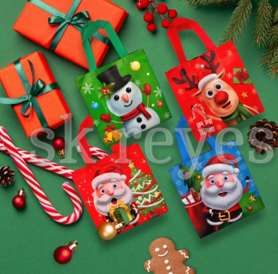 Paquete De 12 Bolsas Navideñas,12 Bolsas Para Dulces