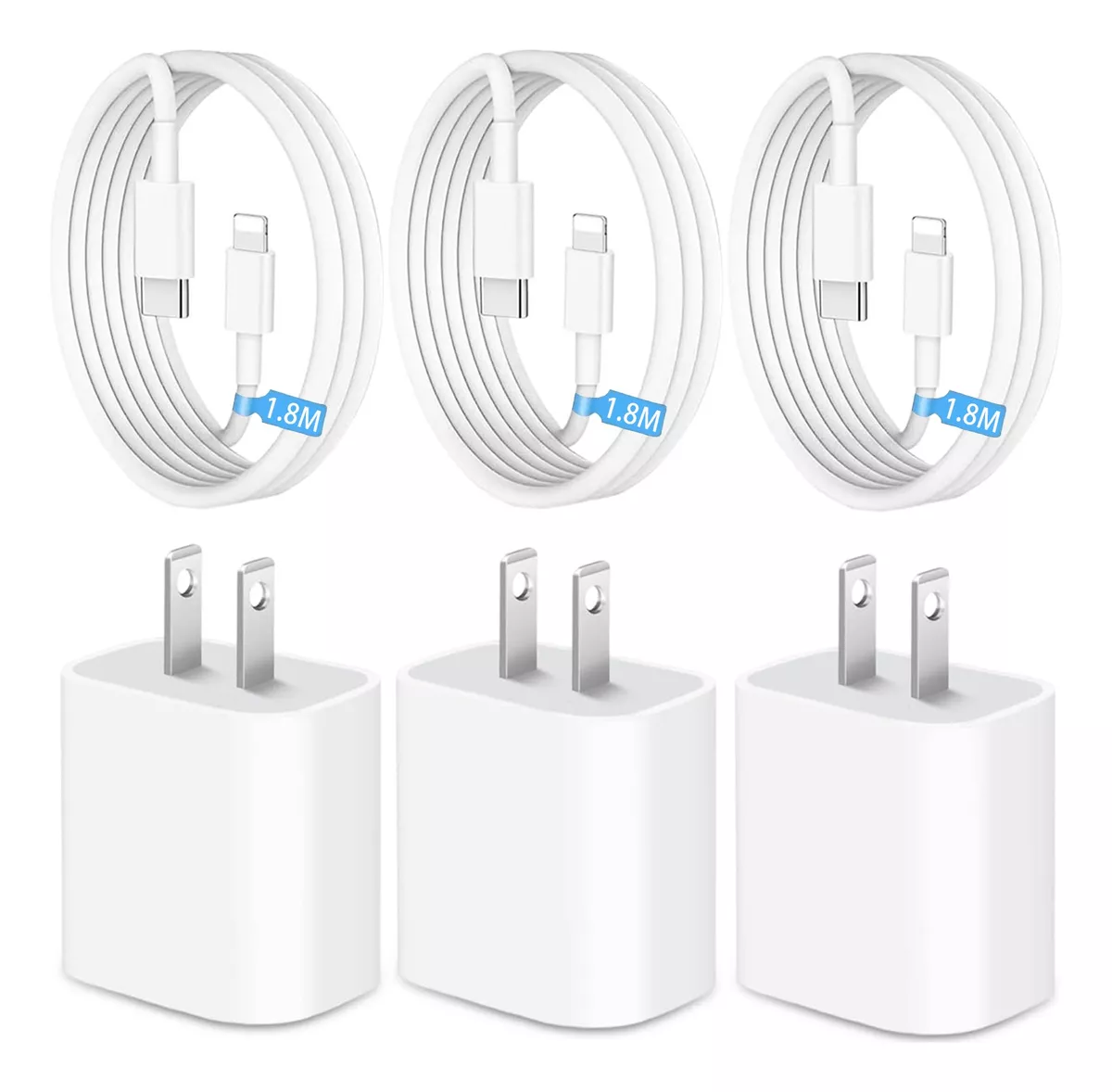 Cargador Para iPhone X 11 12 13 14 8 25w Original 3 Piezas