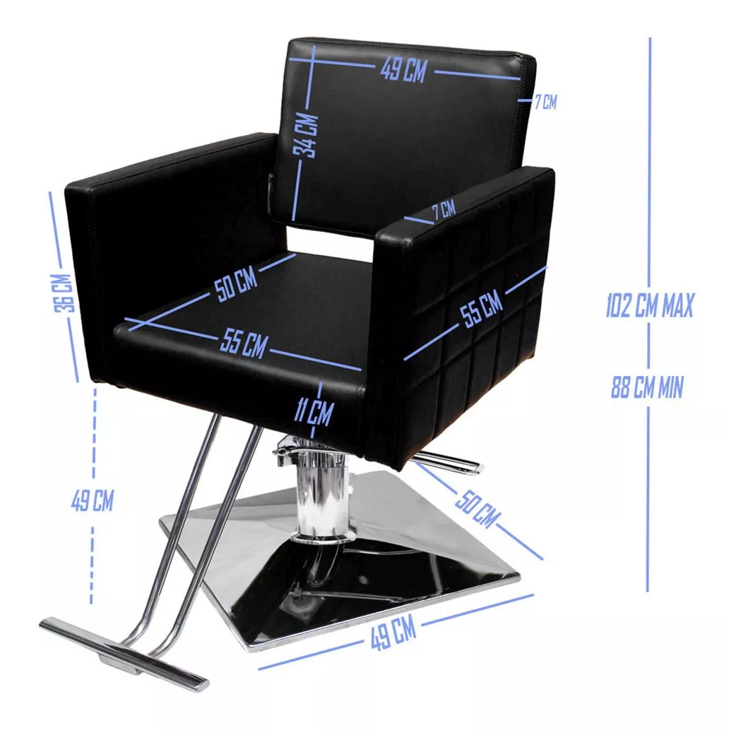 Silla Estetica Sillon Cuadrado Hidraulico Ajustable Barbero