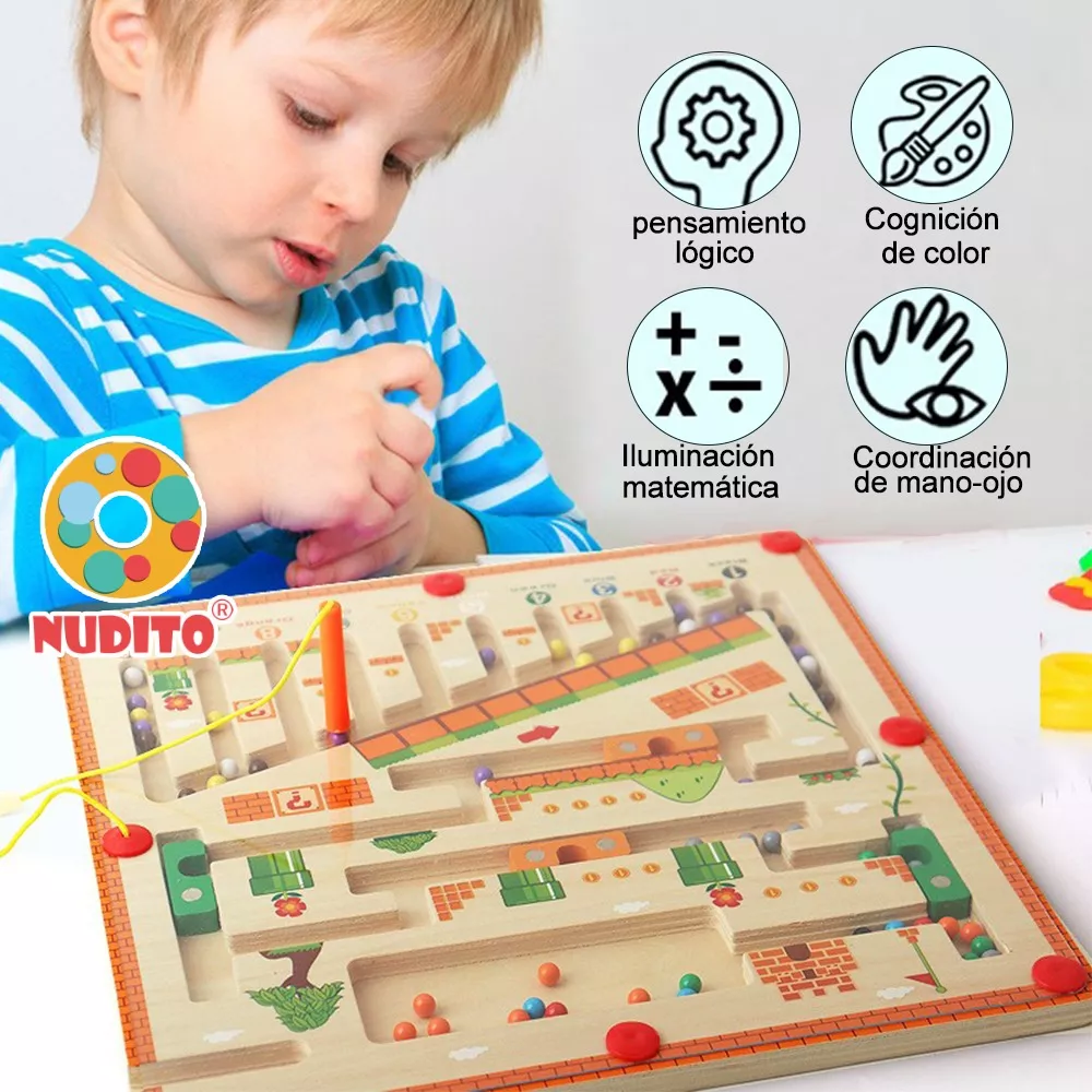 Juguete Didáctico Tablero Magnético De Cuentas Para Niños
