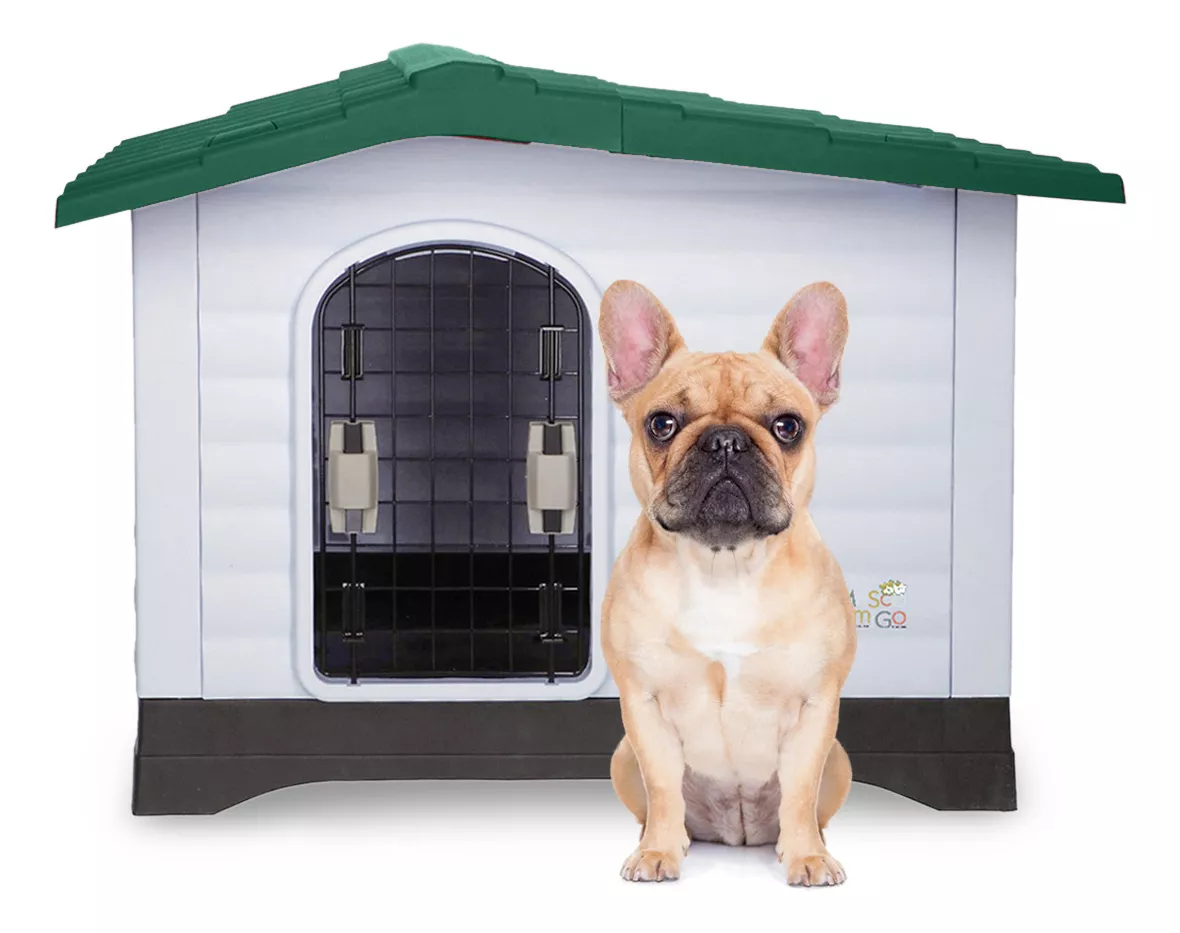 Casa Para Perro Con Puerta Razas Medianas Térmica 91x69x66cm