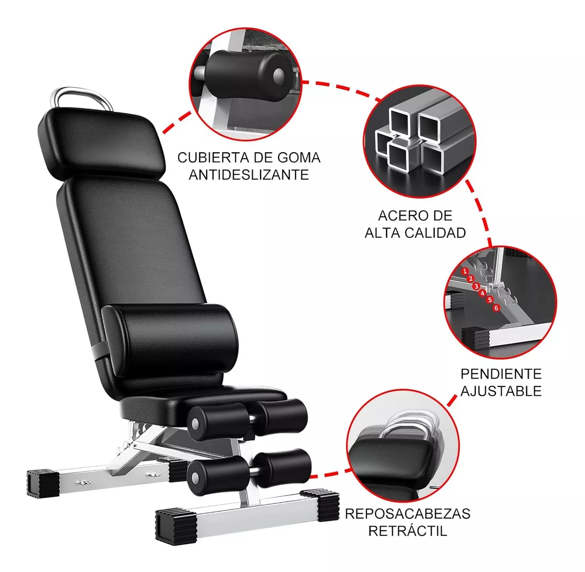 Banco Pesas Ejercicio Multiusos Gimnasio Ajustable Plegable