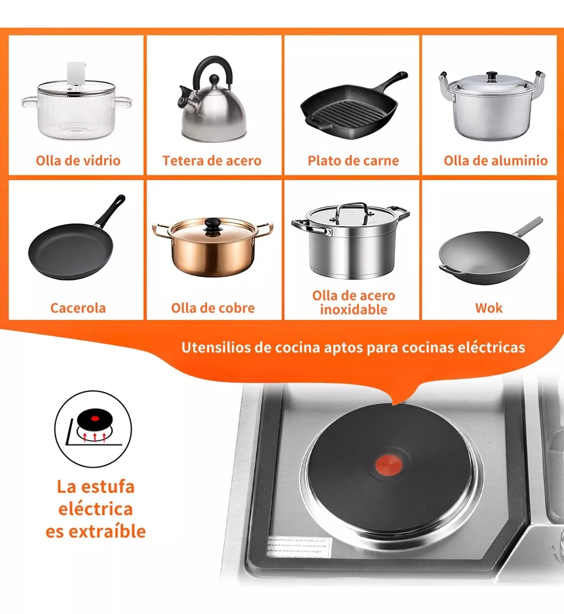 Parrilla A Gas Estufas Electrica Empotrable Acero Inoxidable