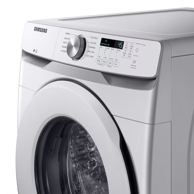 Lavadora de carga frontal apilable de alta eficiencia Samsung de 4.5 pies cúbicos (blanca) ENERGY STAR
