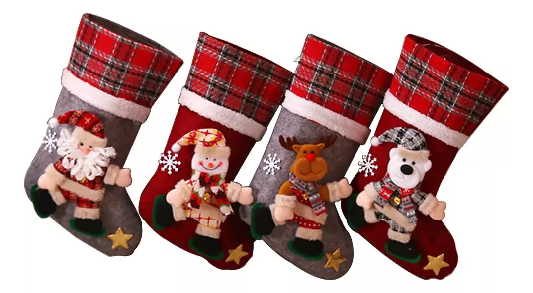 Banna Botas De Navidad Para Colgar, 4 Pz, Para Decoraci&oacute;n Navide&ntilde;a,botas Navide&ntilde;as Decorativas,para Pap&aacute; Noel, Mu&ntilde;eco De Nieve, Personaje De Reno De Navidad Para Decoraci&oacute;n De Fiesta De Navidad