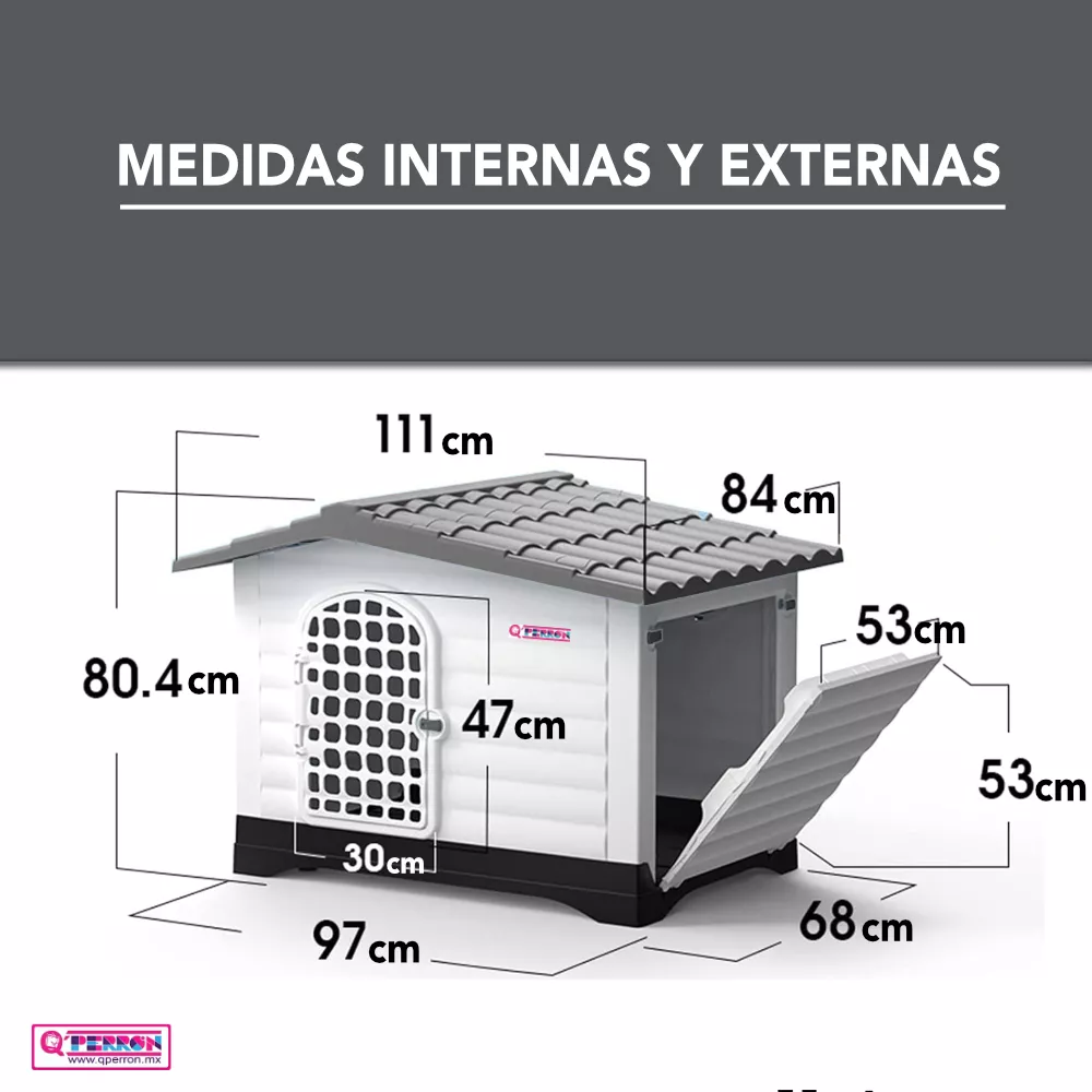Casa Para Perro Grande Con Puerta Y Doble Acceso Ventilada