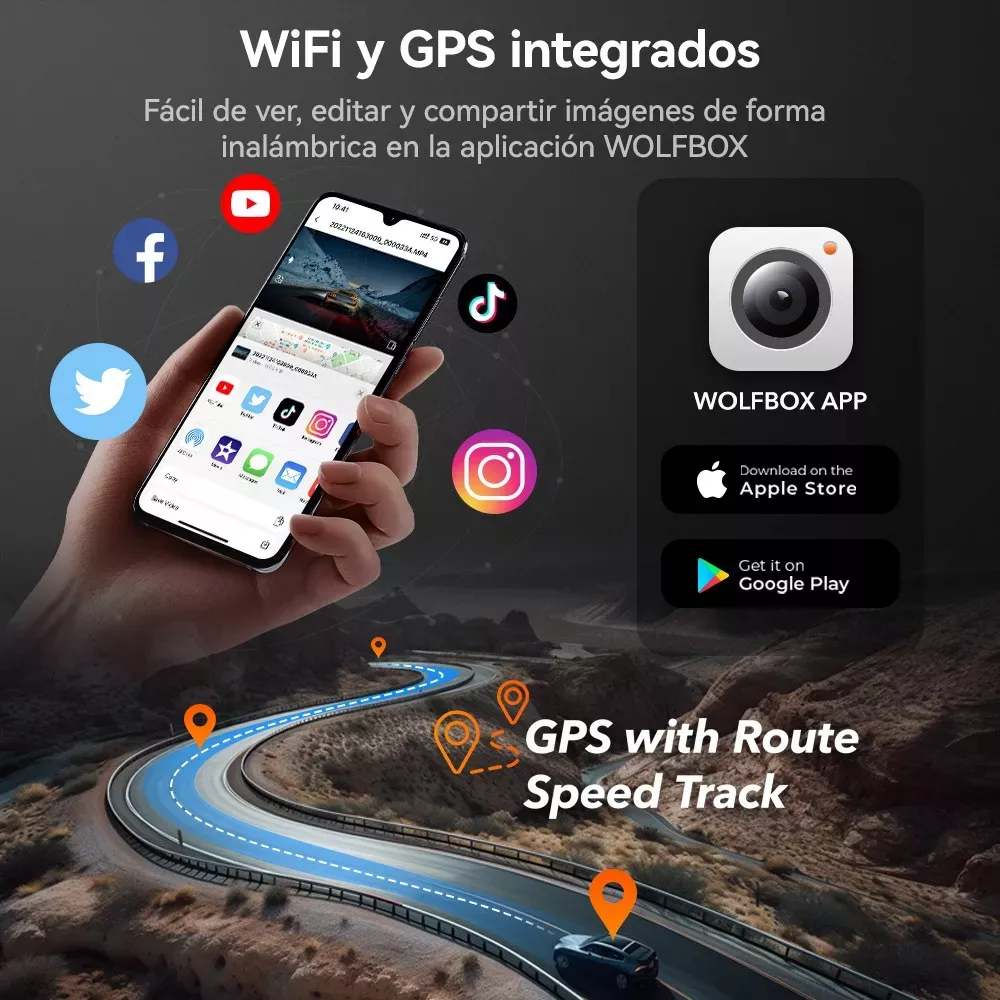 4k Cámara Para Auto 3 Channel Dashcam Con Wifi Gps Free 32gb